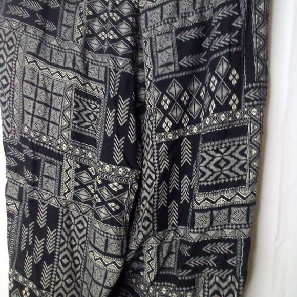 Jessica Simpson Pants Women XL Elastic Waist Pull On Pockets Pattern Black White - Picture 14 of 16